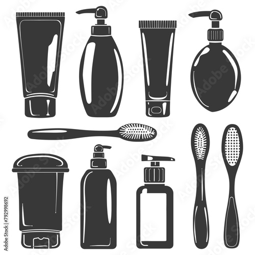 Silhouette toiletries equipment black color only