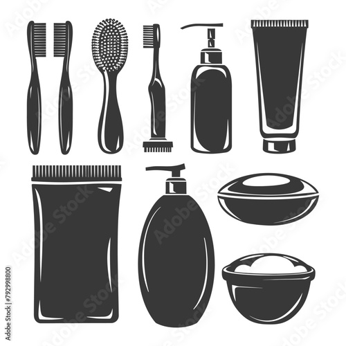 Silhouette toiletries equipment black color only