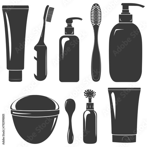 Silhouette toiletries equipment black color only