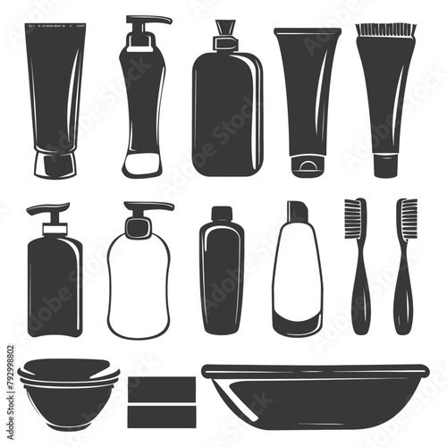 Silhouette toiletries equipment black color only