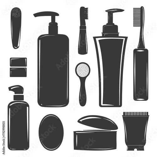 Silhouette toiletries equipment black color only