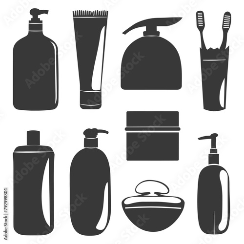 Silhouette toiletries equipment black color only