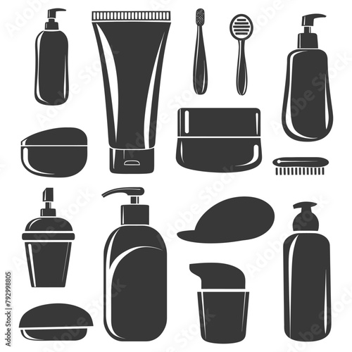 Silhouette toiletries equipment black color only