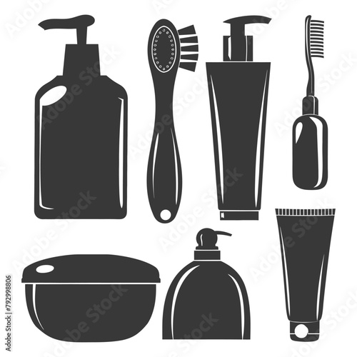 Silhouette toiletries equipment black color only