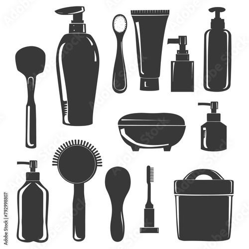 Silhouette toiletries equipment black color only