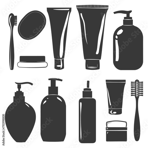 Silhouette toiletries equipment black color only