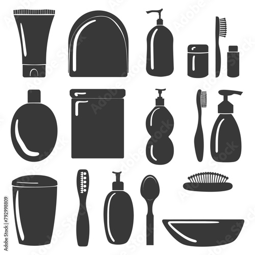 Silhouette toiletries equipment black color only