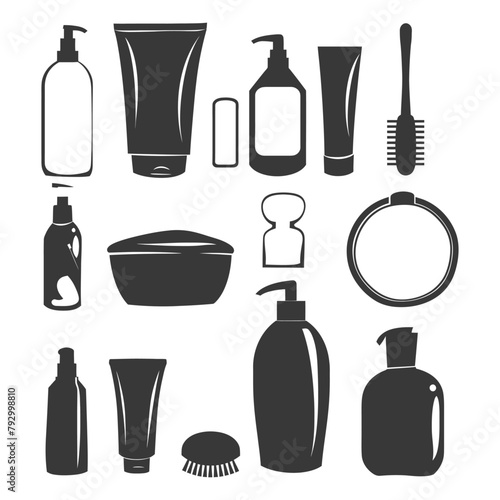 Silhouette toiletries equipment black color only