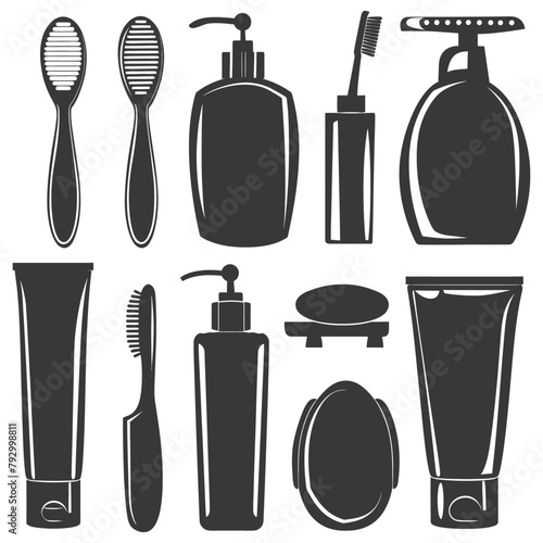 Silhouette toiletries equipment black color only
