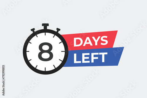 8 days to go countdown template. 9 day Countdown left days banner design. 9 Days left countdown timer