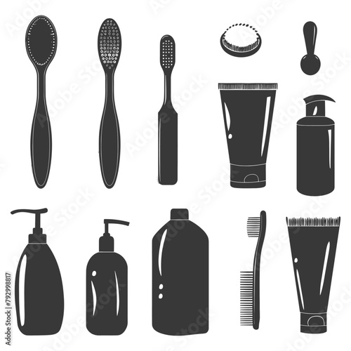 Silhouette toiletries equipment black color only
