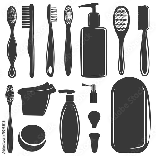 Silhouette toiletries equipment black color only