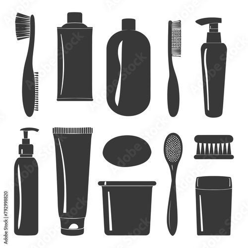 Silhouette toiletries equipment black color only