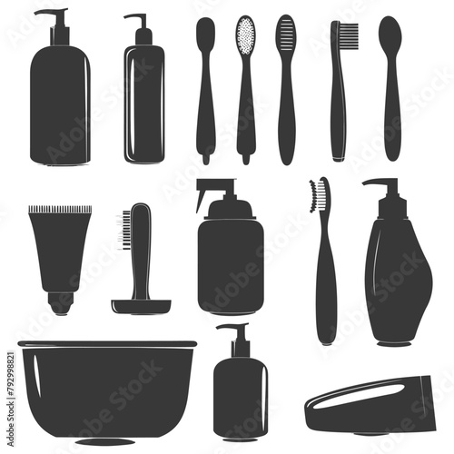 Silhouette toiletries equipment black color only