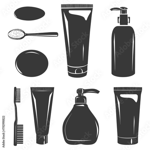Silhouette toiletries equipment black color only