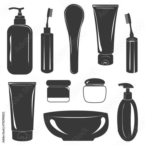 Silhouette toiletries equipment black color only