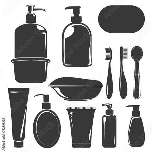 Silhouette toiletries equipment black color only