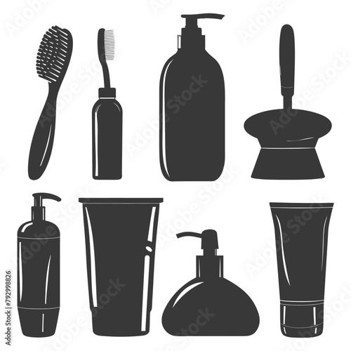Silhouette toiletries equipment black color only