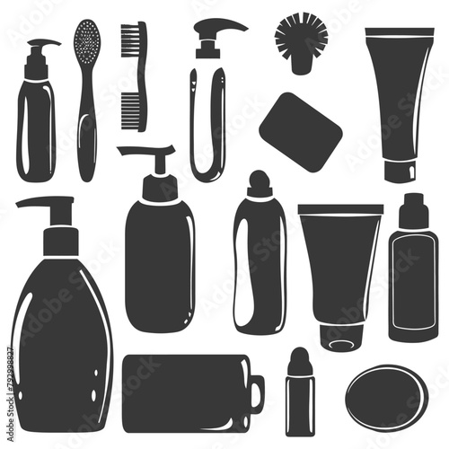 Silhouette toiletries equipment black color only