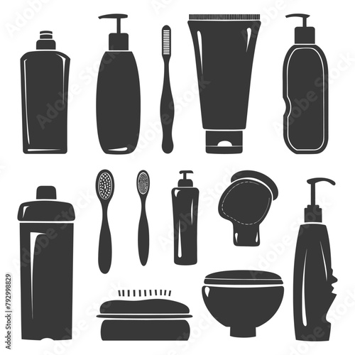 Silhouette toiletries equipment black color only