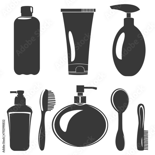 Silhouette toiletries equipment black color only