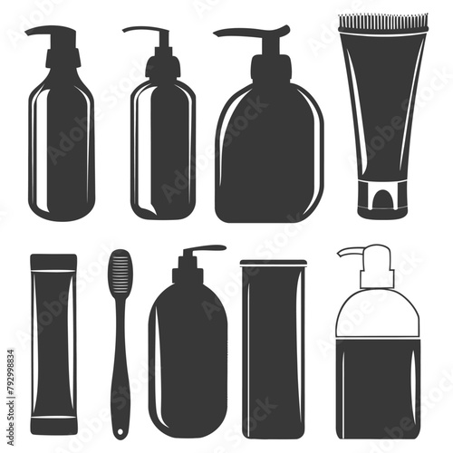 Silhouette toiletries equipment black color only