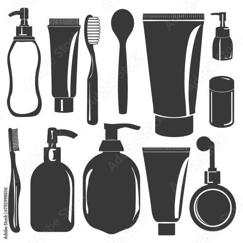 Silhouette toiletries equipment black color only