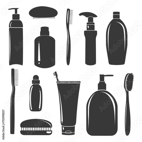 Silhouette toiletries equipment black color only