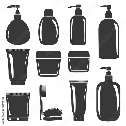 Silhouette toiletries equipment black color only