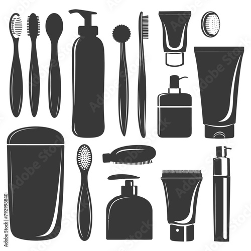 Silhouette toiletries equipment black color only
