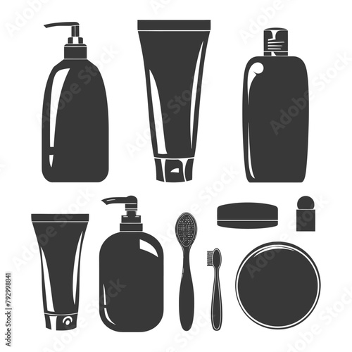 Silhouette toiletries equipment black color only