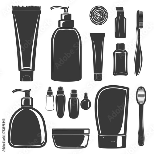 Silhouette toiletries equipment black color only