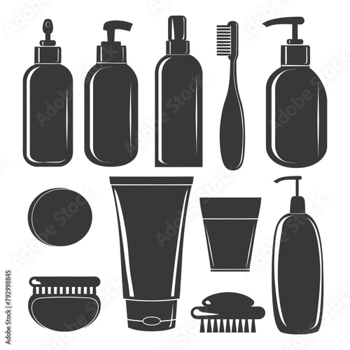 Silhouette toiletries equipment black color only