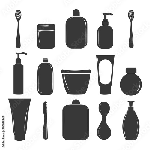 Silhouette toiletries equipment black color only