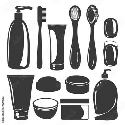 Silhouette toiletries equipment black color only