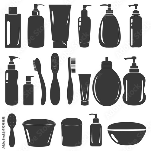 Silhouette toiletries equipment black color only