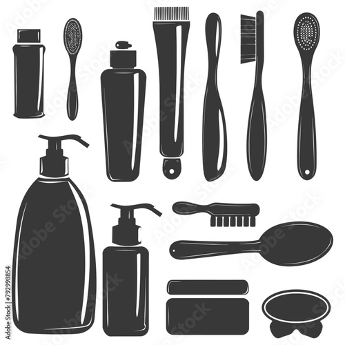 Silhouette toiletries equipment black color only