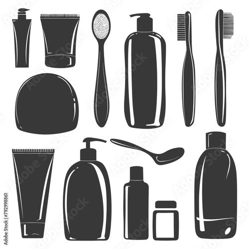 Silhouette toiletries equipment black color only