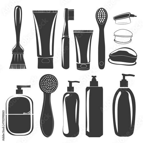 Silhouette toiletries equipment black color only