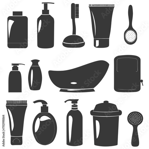 Silhouette toiletries equipment black color only