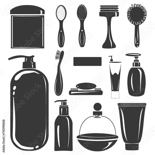 Silhouette toiletries equipment black color only