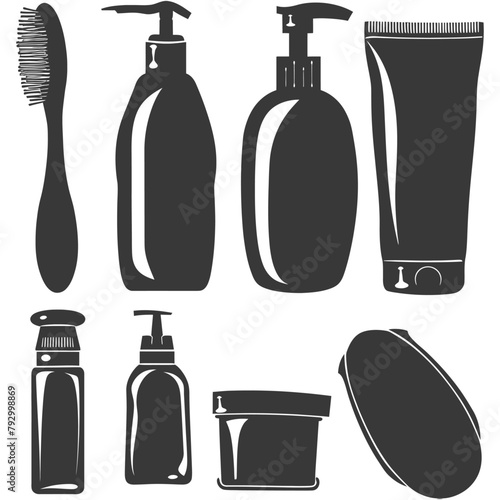 Silhouette toiletries equipment black color only