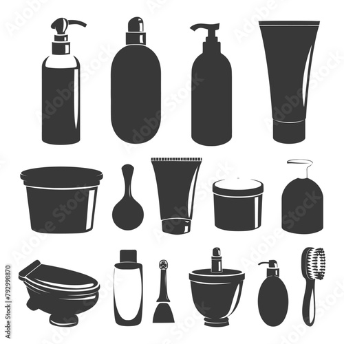 Silhouette toiletries equipment black color only