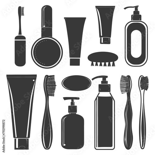 Silhouette toiletries equipment black color only