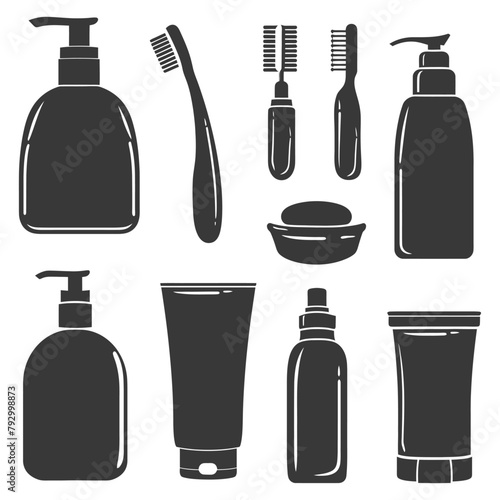 Silhouette toiletries equipment black color only