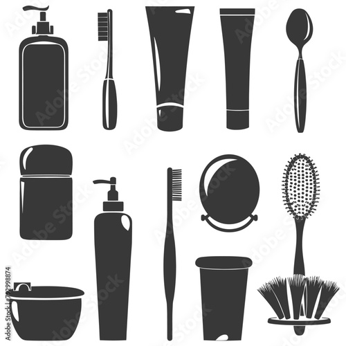 Silhouette toiletries equipment black color only