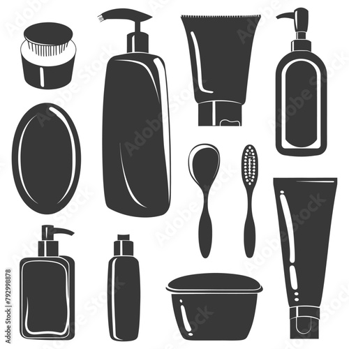 Silhouette toiletries equipment black color only