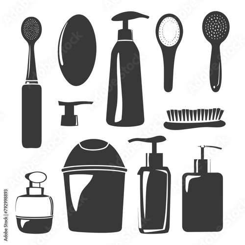 Silhouette toiletries equipment black color only