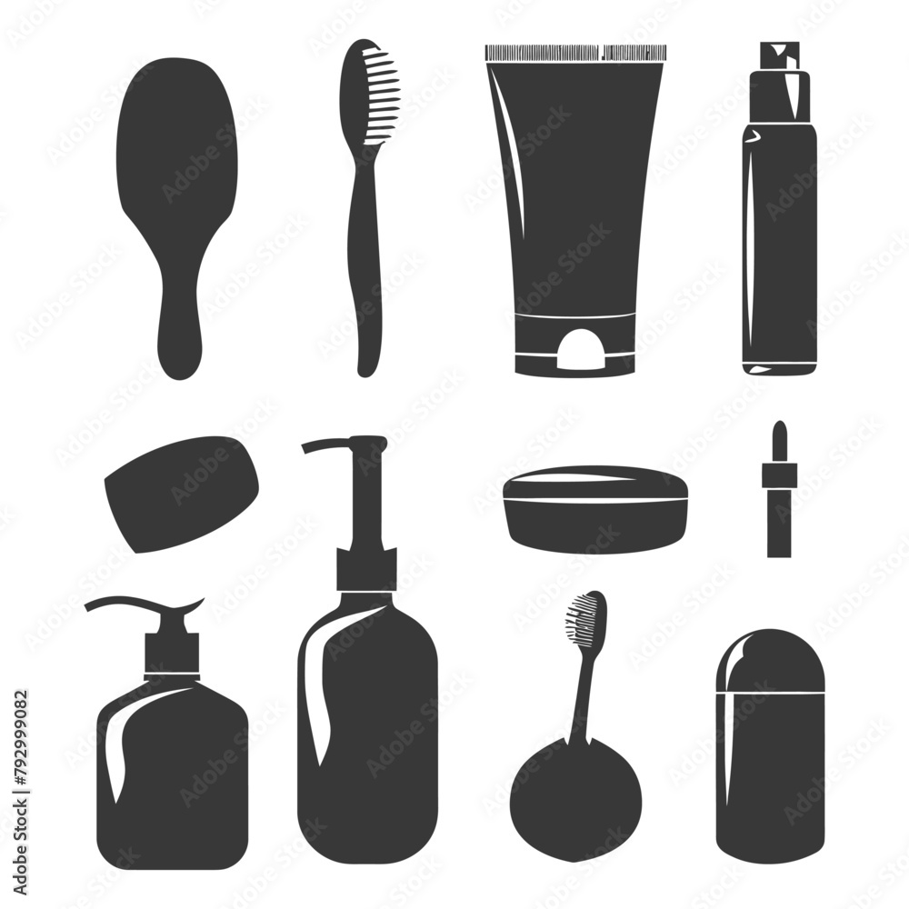Silhouette toiletries equipment black color only