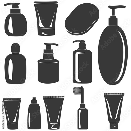 Silhouette toiletries equipment black color only